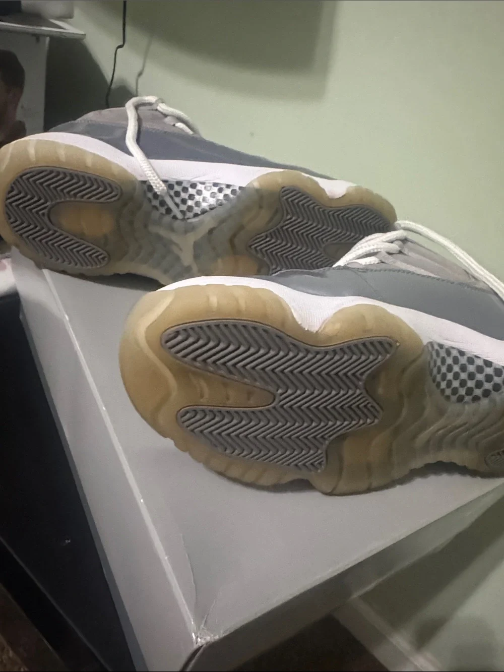 Jordan XI Cool Gray High-Top Patent Leather Sneakers